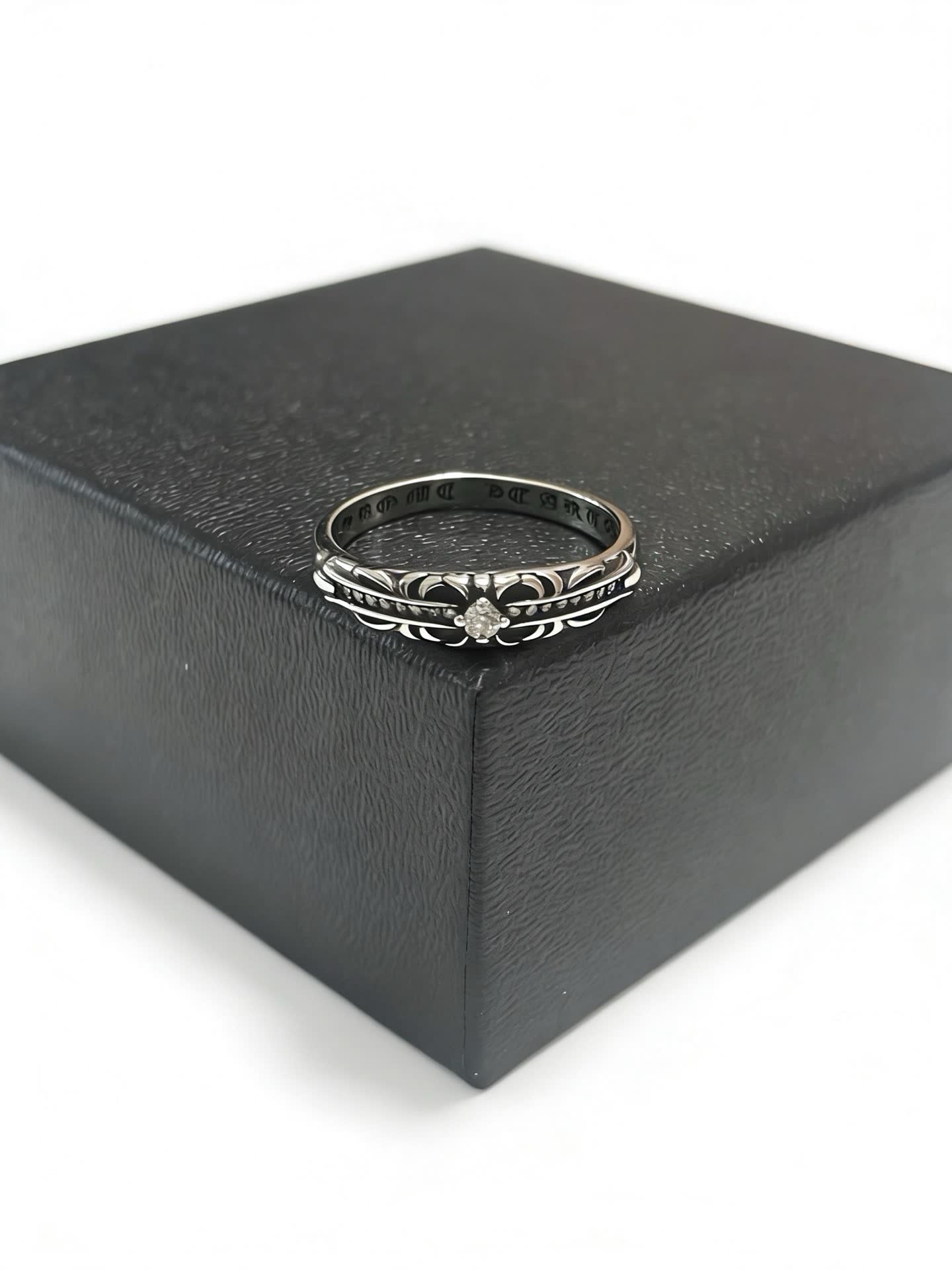 Chrome Hearts Silver Ring with Floral Design